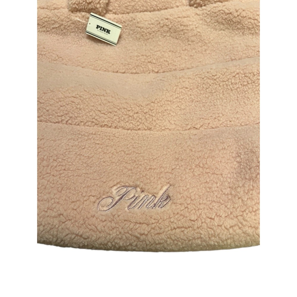New VICTORIAS SECRET PINK BLUSH SHERPA FLEECE LOGO TOTE BAG with ZIPPER - Picture 4 of 11